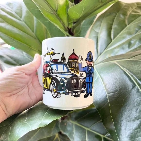 Vintage London Travel Souvenir Made in England Stamped Mug Big Ben Double Bus - Picture 2 of 6